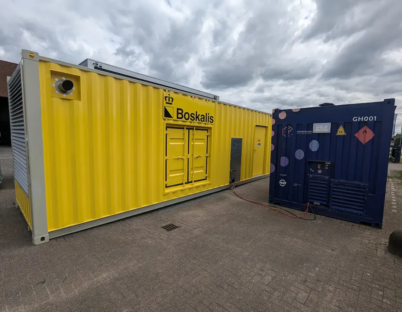 netonafhankelijke biogas laadoplossing voor elektrische bouwmachines